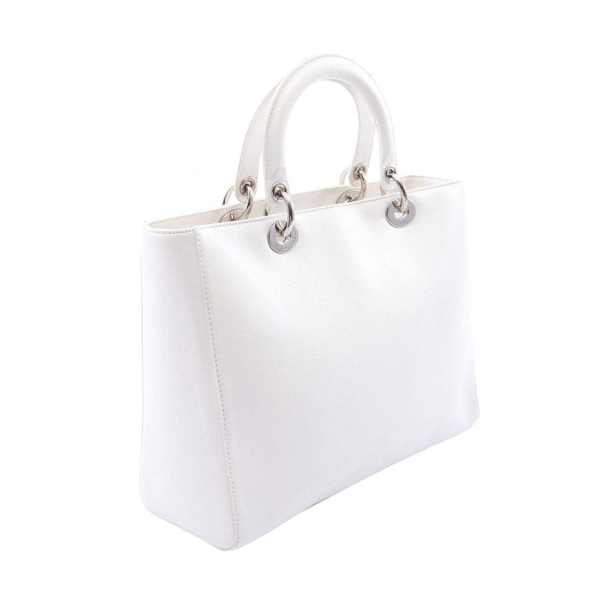 Dior Handbag Lady Dior Large 2-Way White Leather — view 2