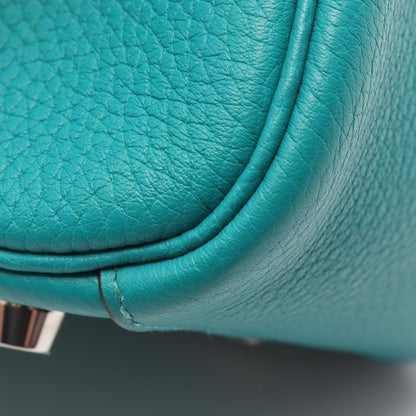 Hermes Shoulder Bag Lindy 26 Blue Paon Leather — view 7