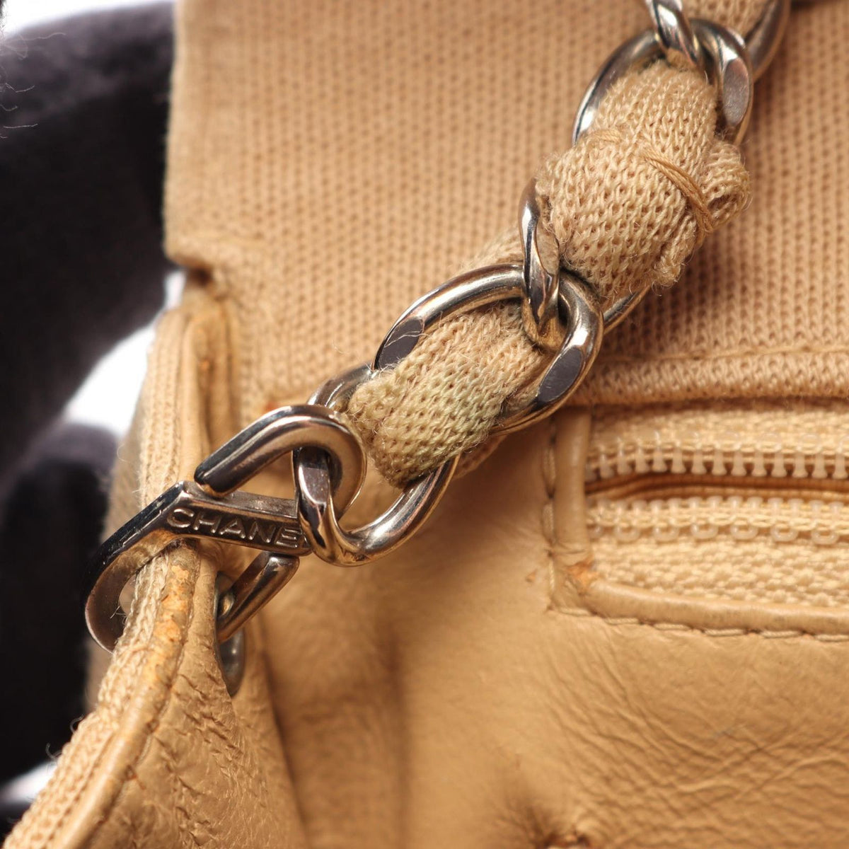 Chanel Shoulder Bag Quilted Single Flap Beige Chain — view 6