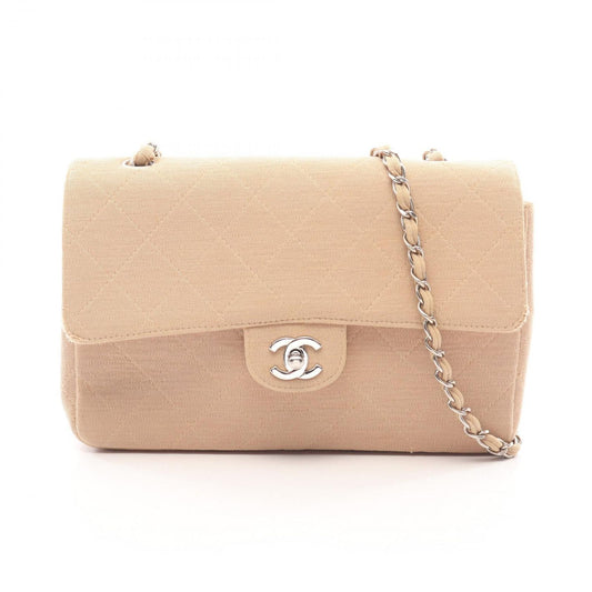 Chanel Shoulder Bag Quilted Single Flap Beige Chain