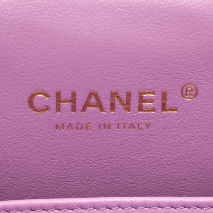 Chanel Handbag Quilted Vanity Bag 2-Way Purple Caviar Leather Small Chain — view 4