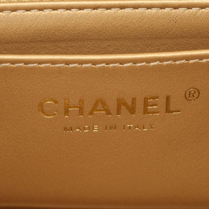 Chanel Shoulder Bag Quilted Mini Flap White Lambskin Small Chain — view 4