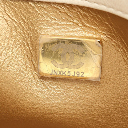 Chanel Shoulder Bag Quilted Mini Flap White Lambskin Small Chain — view 5