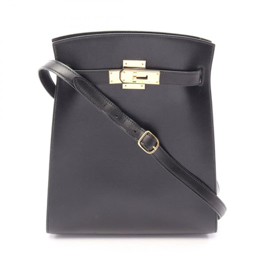Hermes Shoulder Bag Kelly Sports MM Black Calfskin