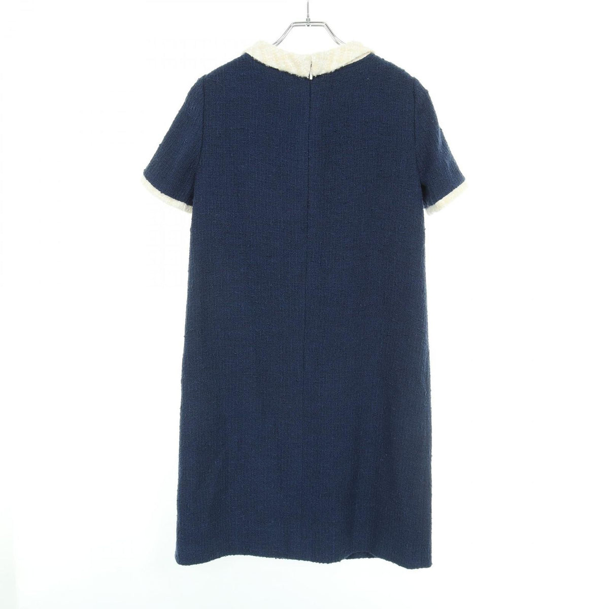 Gucci Dress Interlocking G Button Tweed Short Sleeve Cotton — view 2