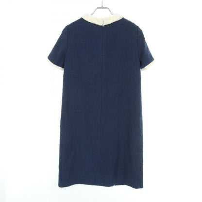 Gucci Dress Interlocking G Button Tweed Short Sleeve Cotton — view 2