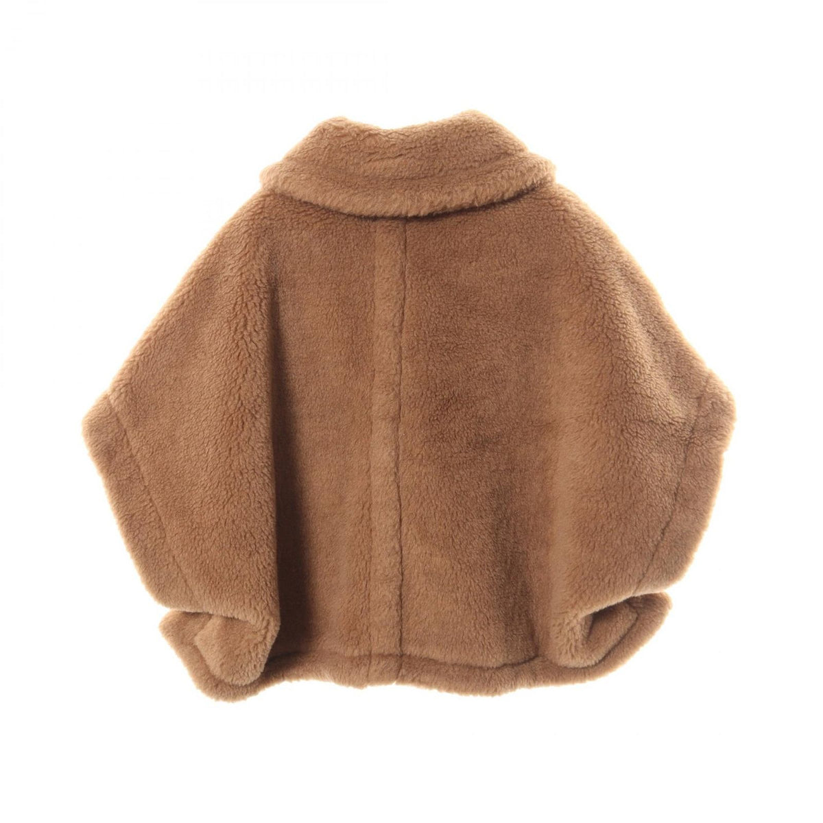 Max Mara Poncho Newterzo Teddy Bear Icon Fleece Cape Coat Brown Silk Jacket — view 2