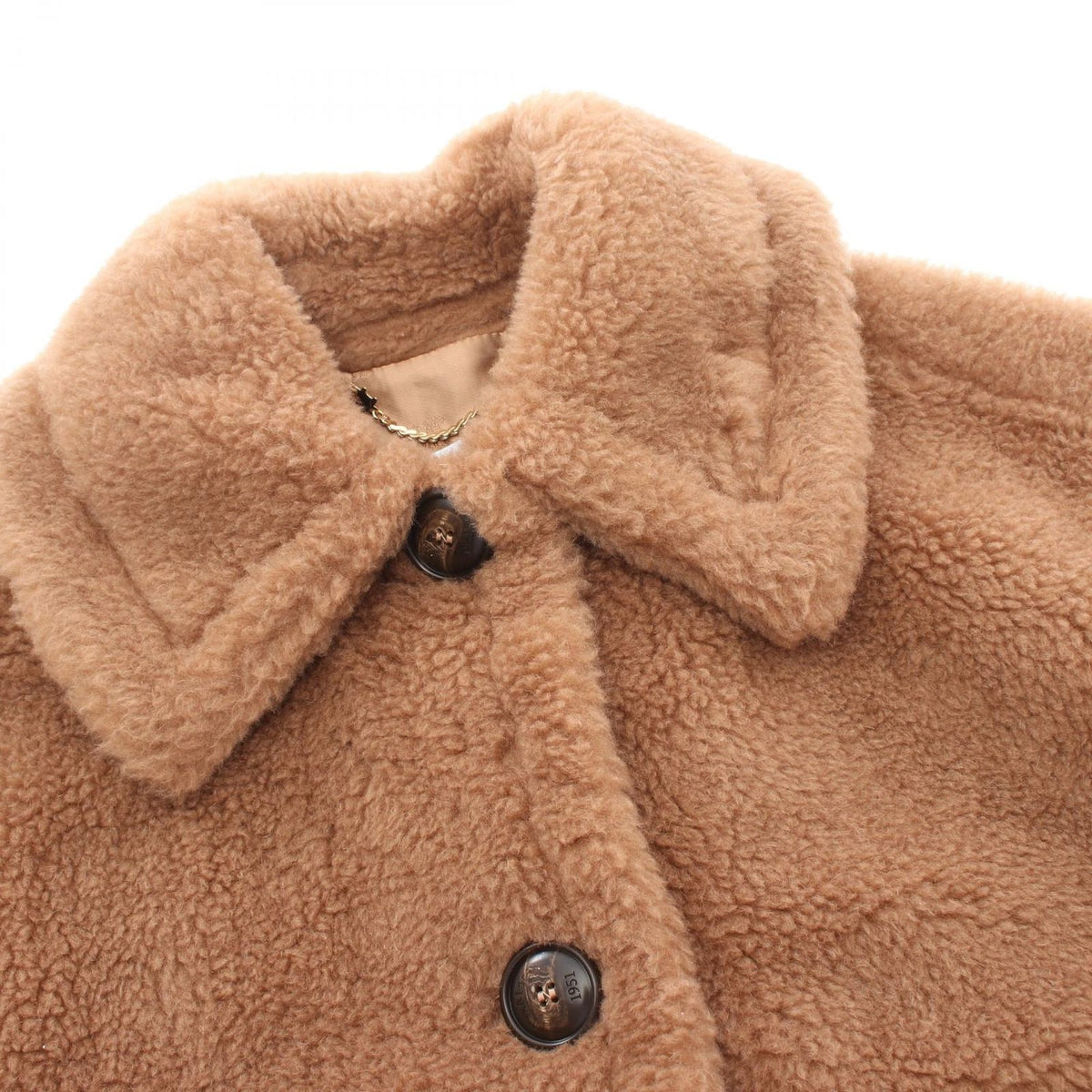 Max Mara Poncho Newterzo Teddy Bear Icon Fleece Cape Coat Brown Silk Jacket — view 6
