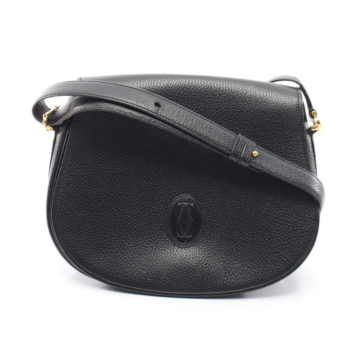 Cartier Shoulder Bag Must Line Black Leather