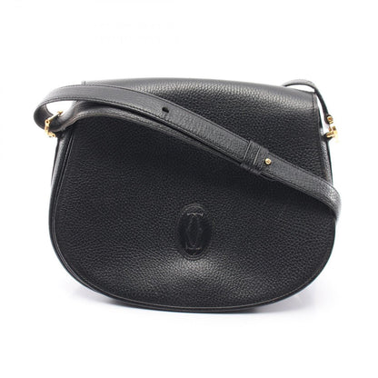 Cartier Shoulder Bag Must Line Black Leather