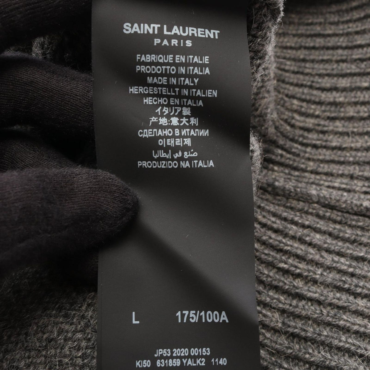 Saint Laurent Paris Knit Mock Neck Long Sleeve Sweater — view 4