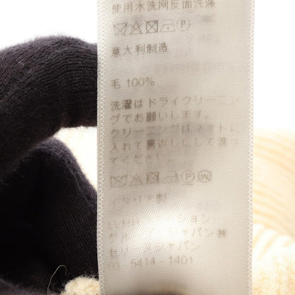 Celine Knit Triomphe Patch White Wool Crew Sweater — view 4