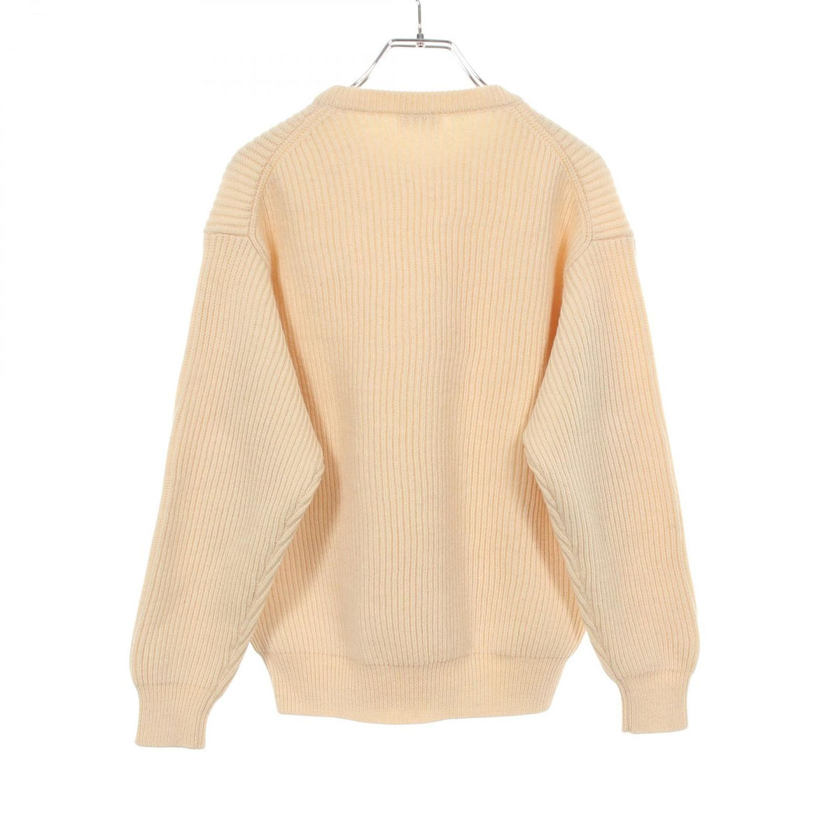 Celine Knit Triomphe Patch White Wool Crew Sweater — view 2