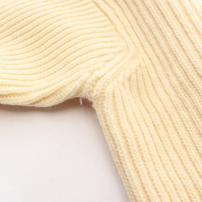 Celine Knit Triomphe Patch White Wool Crew Sweater — view 6