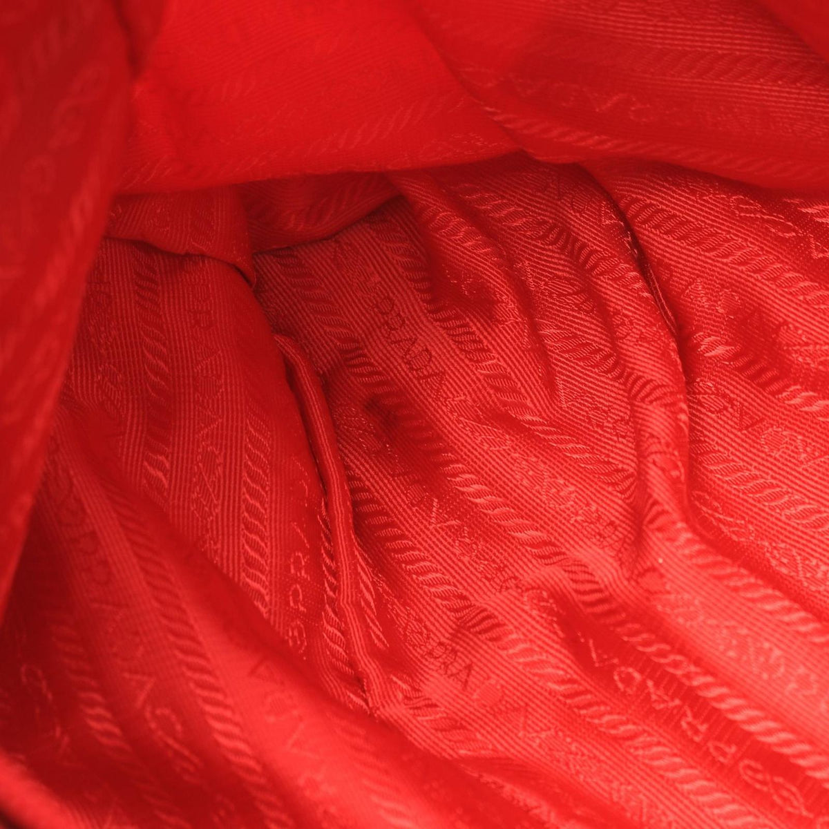 Prada Tote Triangle Logo Red Nylon — view 7