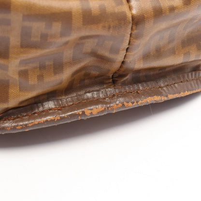 Fendi Shoulder Bag Zucca Brown Leather Pouch — view 5