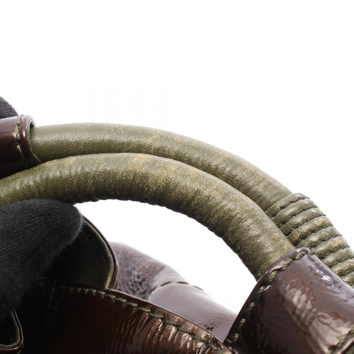 Loewe Handbag Nappa Aire Dark Brown Khaki Leather — view 6