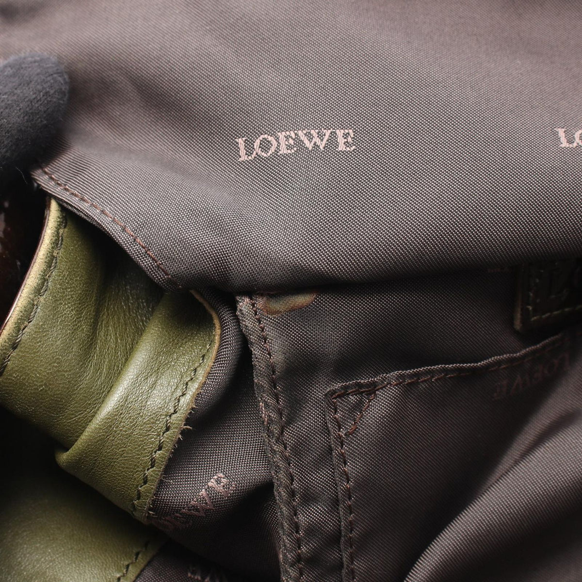 Loewe Handbag Nappa Aire Dark Brown Khaki Leather — view 7