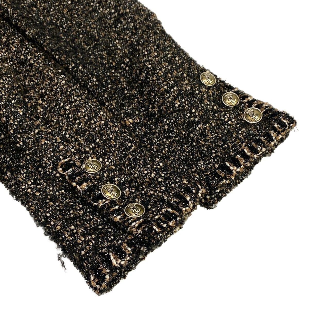 Chanel Jacket M Black Beige Multi CC Logo Long Sleeve — view 6