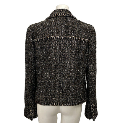 Chanel Jacket M Black Beige Multi CC Logo Long Sleeve — view 2