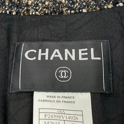 Chanel Jacket M Black Beige Multi CC Logo Long Sleeve — view 3