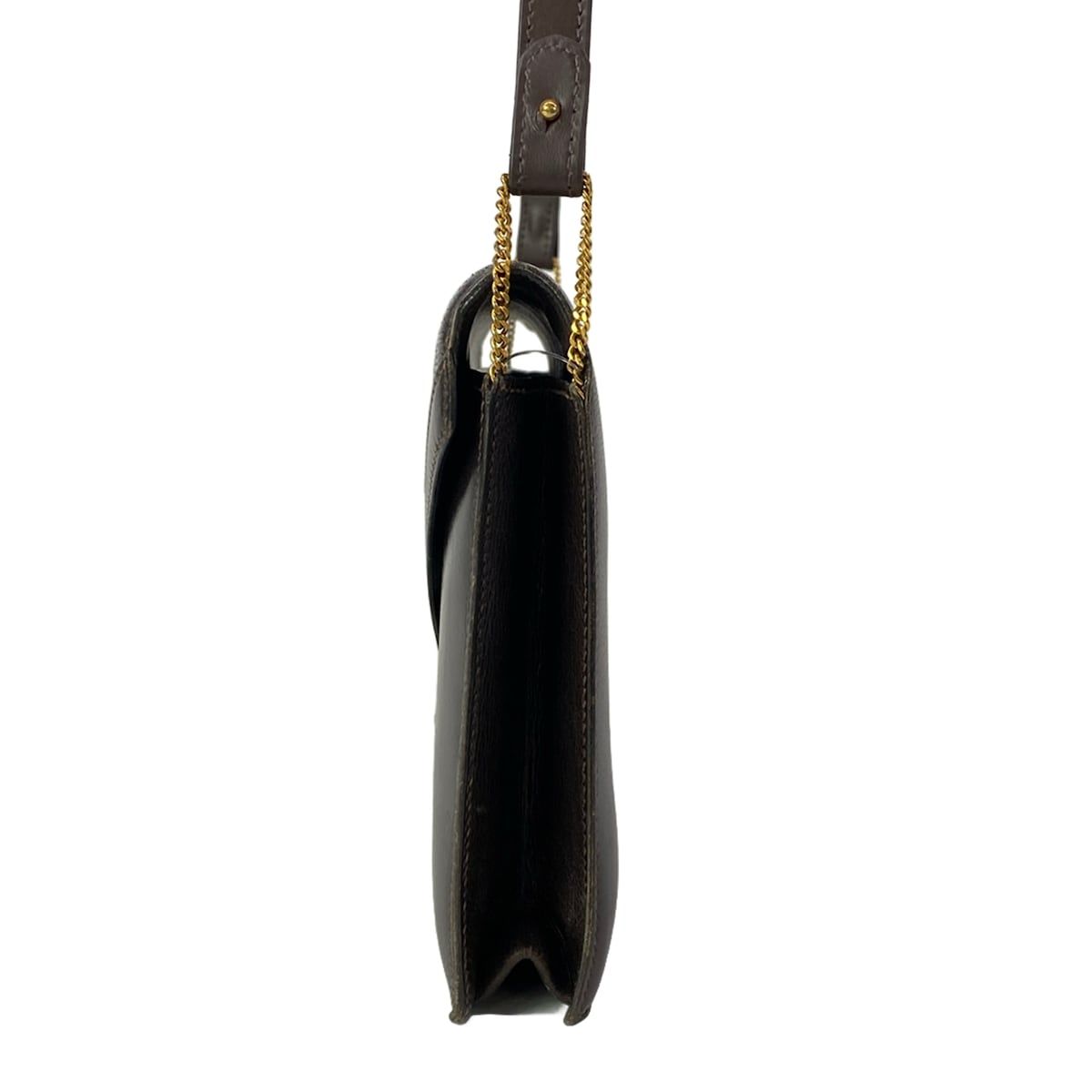 Hermes Shoulder Bag Liddy Dark Brown Gold — view 4