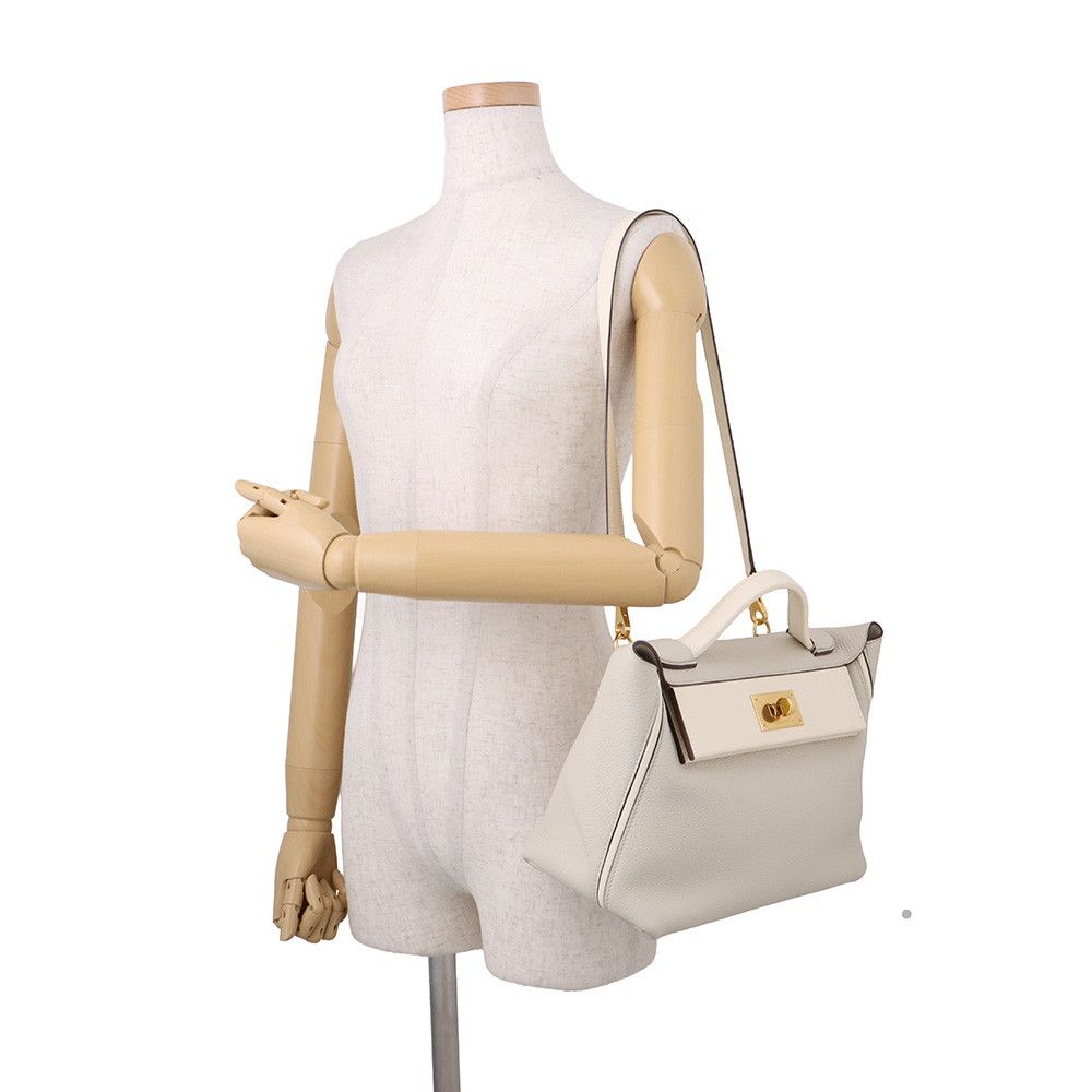 Hermes 24/24 29 Sac Vanquatre Verso Pearl Gray Nata Gold Togo Swift 2-Way — view 5