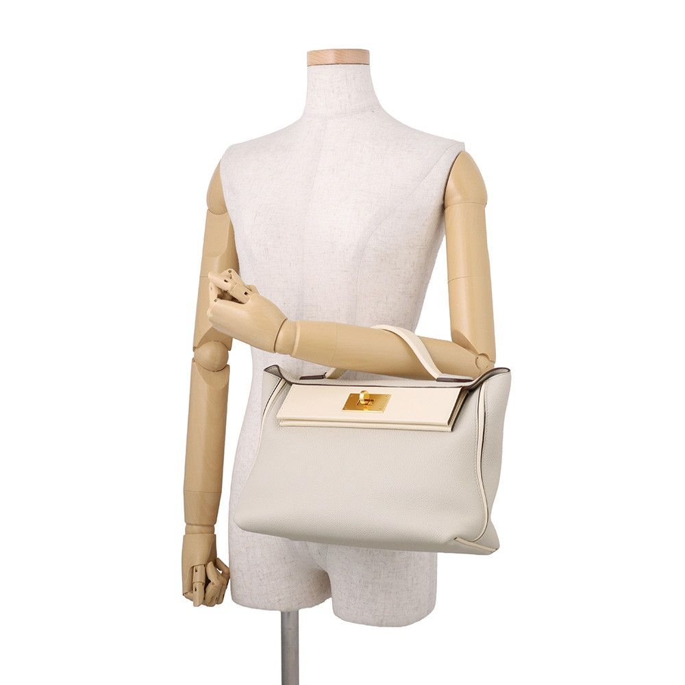 Hermes 24/24 29 Sac Vanquatre Verso Pearl Gray Nata Gold Togo Swift 2-Way — view 4