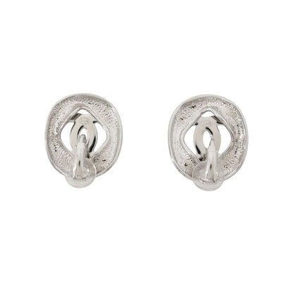 Chanel Earrings Rhinestone CC Logo — view 3
