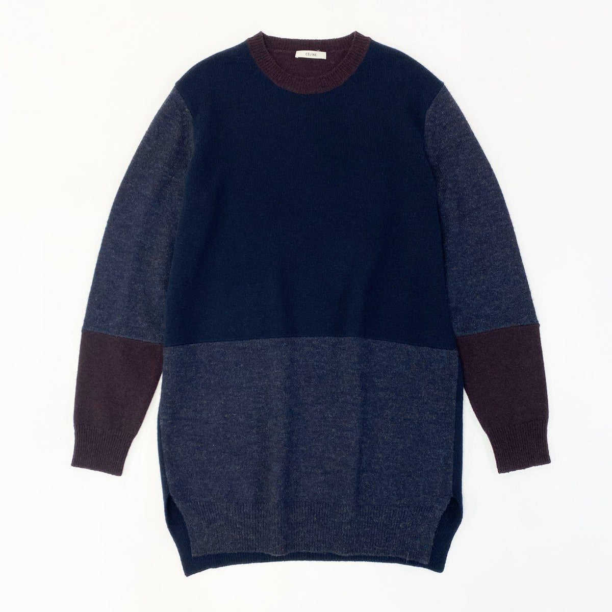 Celine Switchable Knit Dress Knee-Length Wool Cashmere Blend Long Sleeve — view 2