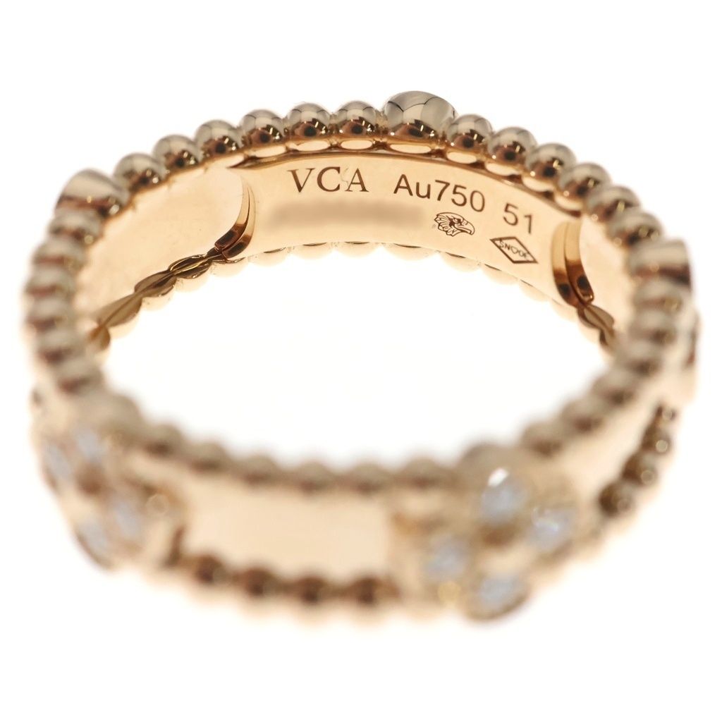 Van Cleef & Arpels Perlee Sweet Clover Diamond Ring Pink Gold 18k — view 4
