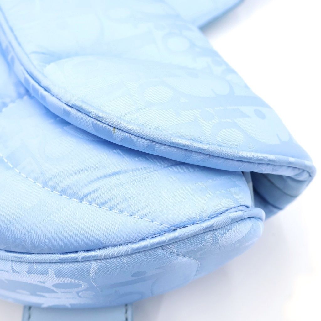 Dior x Edl Mirage Quilted Saddle Bag Light Blue Nylon — view 6