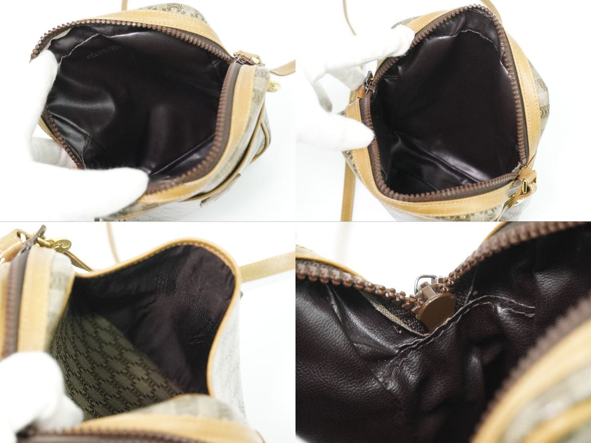 Celine Macadam Shoulder Bag Pochette Brown — view 8