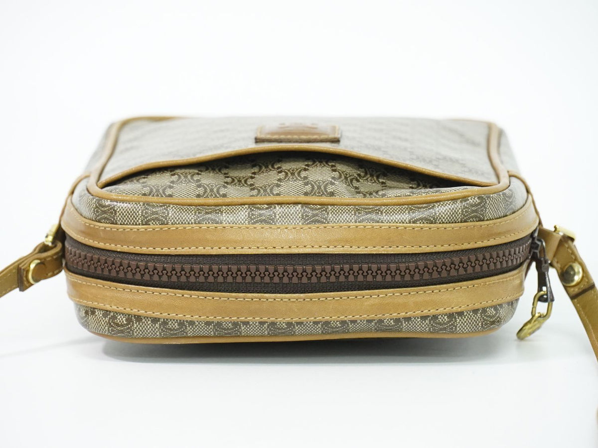 Celine Macadam Shoulder Bag Pochette Brown — view 5