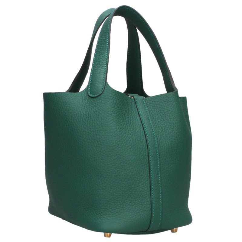 Hermes Picotin Lock PM Taurillon Clemence Vert Jade Handbag PM — view 2