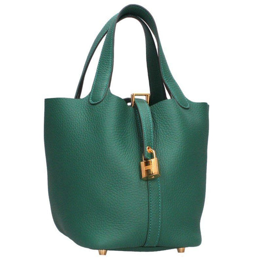 Hermes Picotin Lock PM Taurillon Clemence Vert Jade Handbag PM