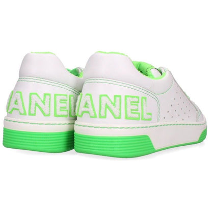 Chanel Logo Patch Leather Low Top Sneakers — view 2
