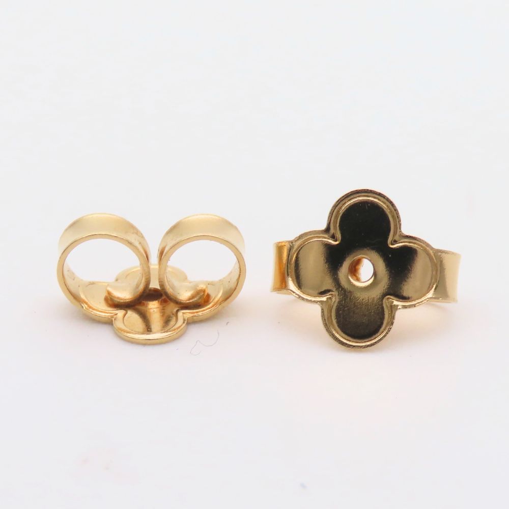 Louis Vuitton Earrings Boucles D'oreilles Fast Flower Metal Gold Monogram Plated — view 8
