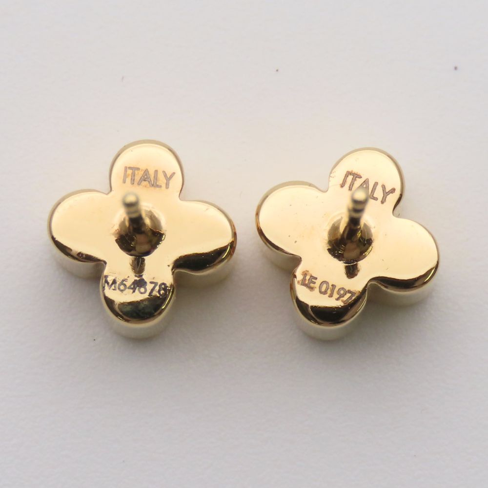 Louis Vuitton Earrings Boucles D'oreilles Fast Flower Metal Gold Monogram Plated — view 5