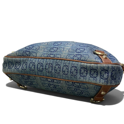 Gucci Abbey Denim Shoulder Bag Indigo Brown — view 6