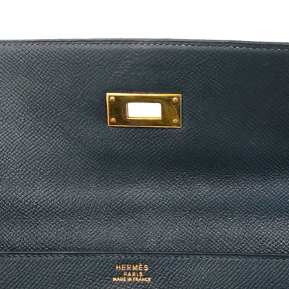 Hermes Handbag Kelly 32 Courchevel Navy Gold — view 8