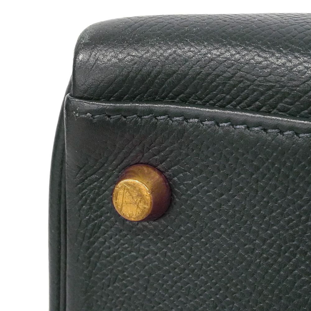 Hermes Handbag Kelly 32 Courchevel Navy Gold — view 7