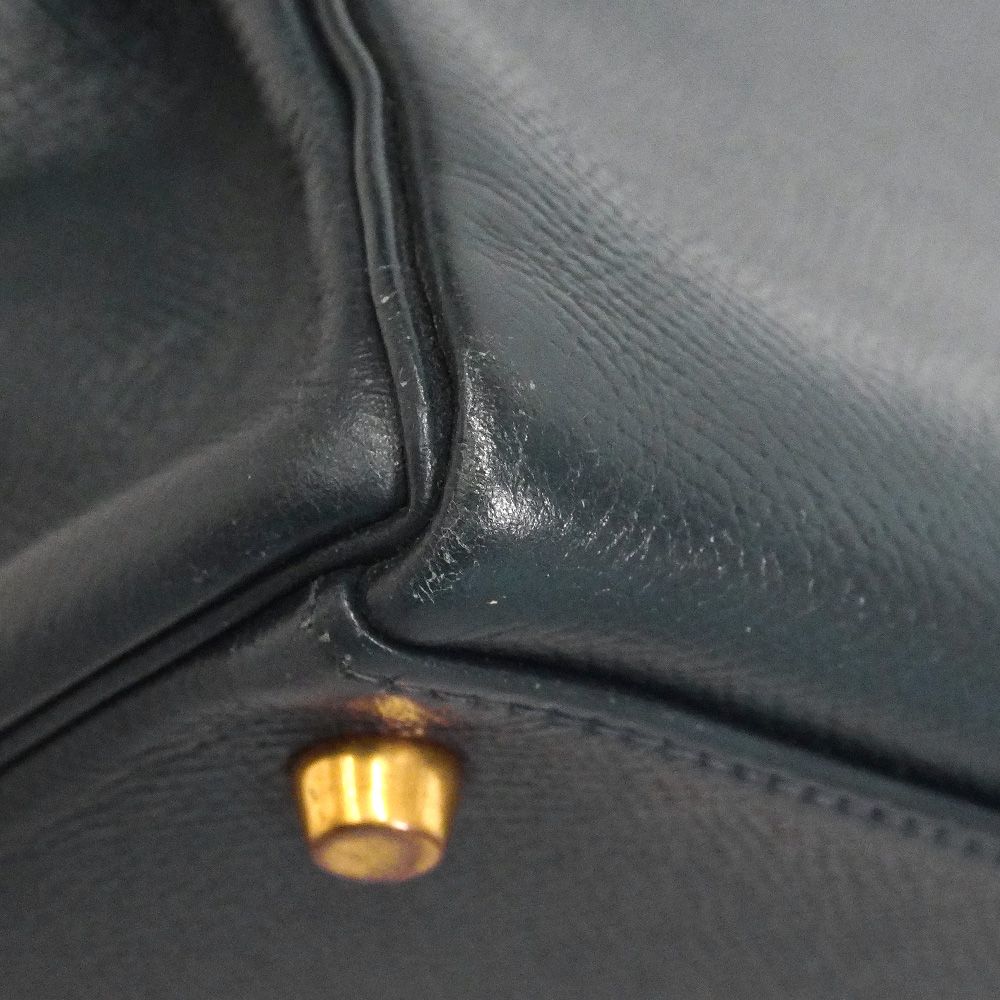 Hermes Handbag Kelly 32 Courchevel Navy Gold — view 6