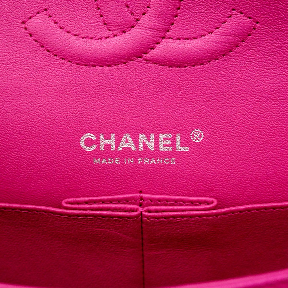 Chanel Shoulder Bag Quilted Caviar Leather Pink Silver — view 5