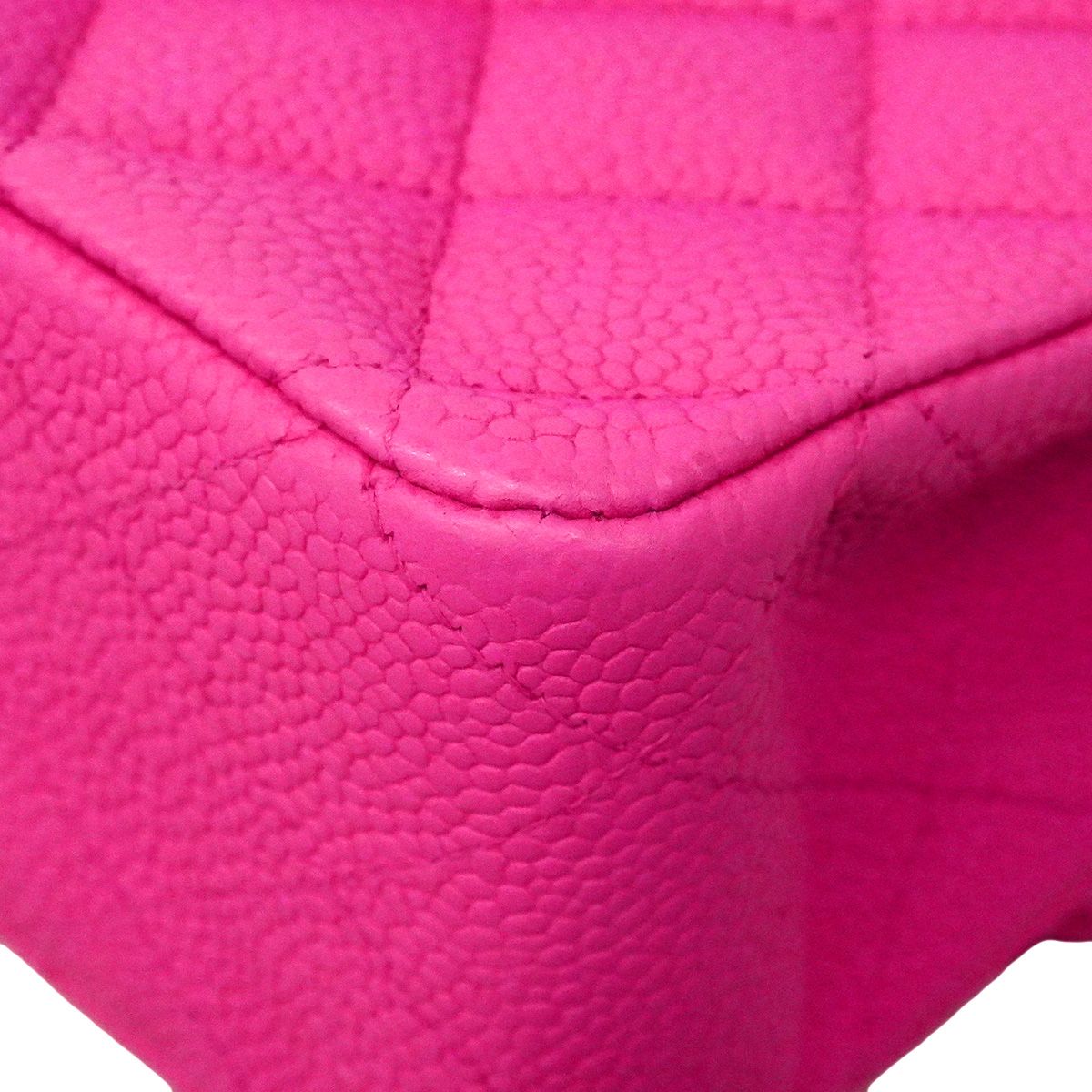 Chanel Shoulder Bag Quilted Caviar Leather Pink Silver — view 6