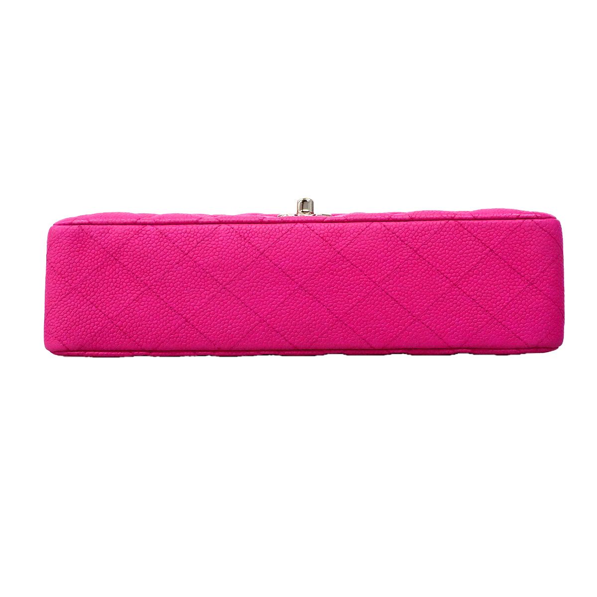 Chanel Shoulder Bag Quilted Caviar Leather Pink Silver — view 3