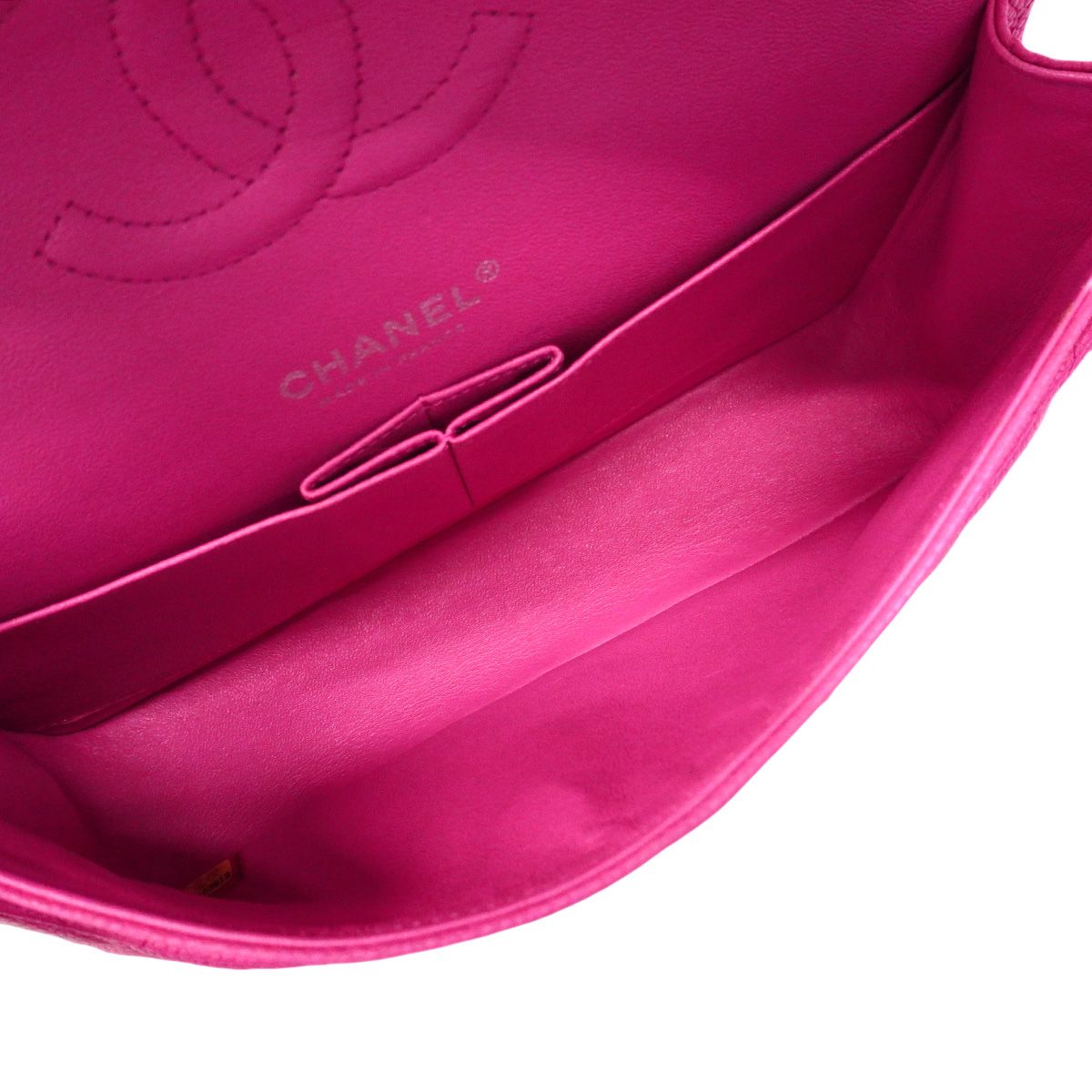 Chanel Shoulder Bag Quilted Caviar Leather Pink Silver — view 4