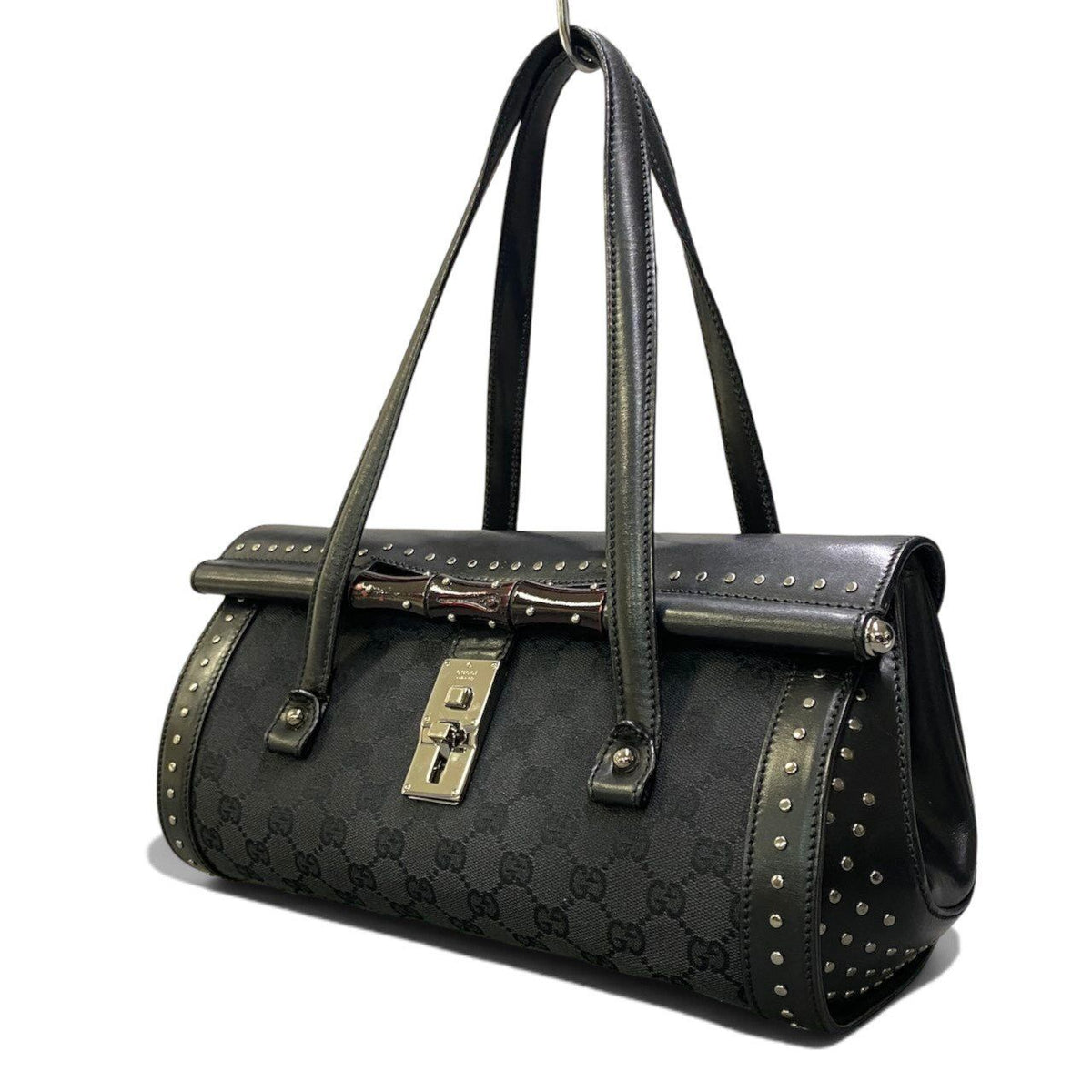 Gucci Tom Ford Era Studded Bamboo Bag Black — view 2