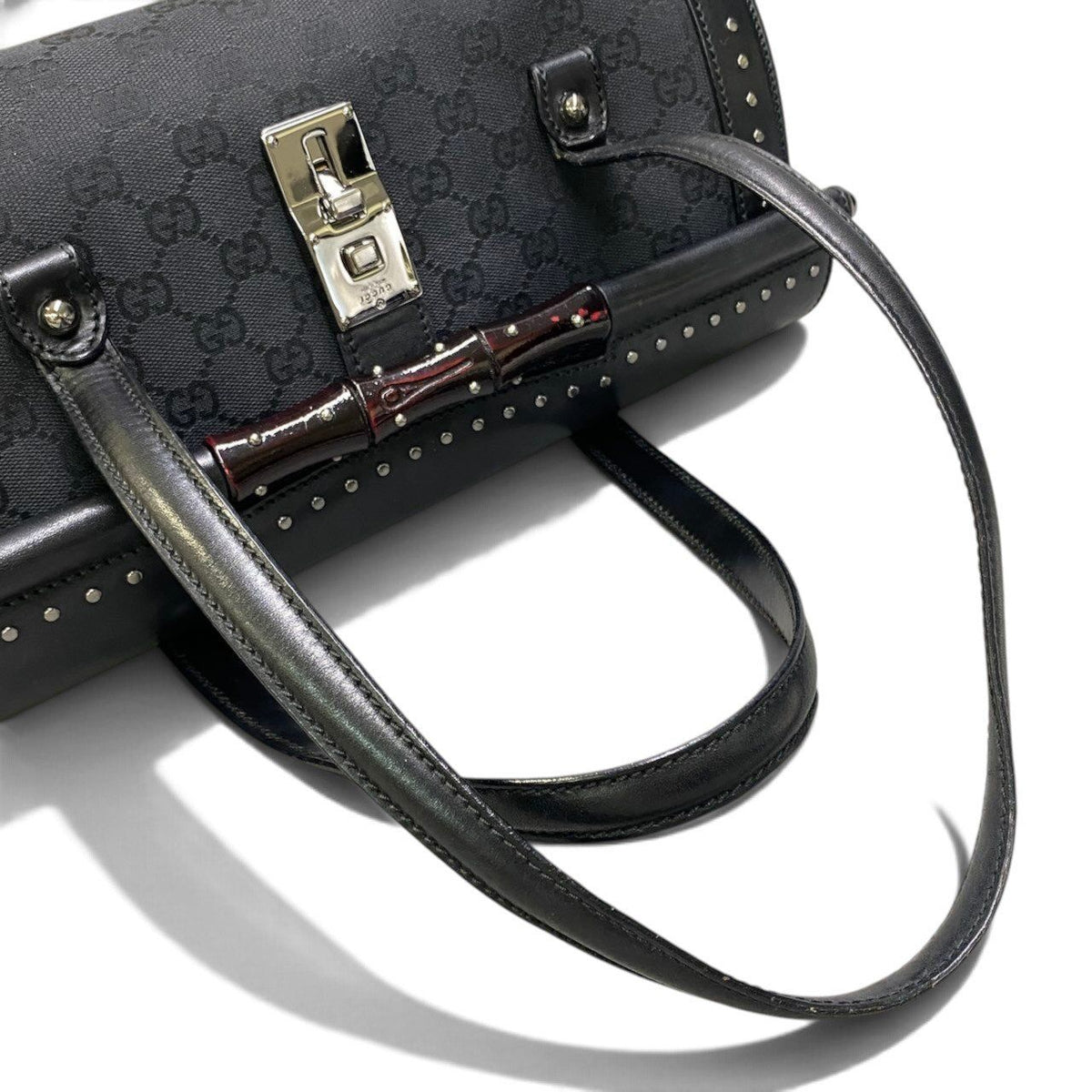 Gucci Tom Ford Era Studded Bamboo Bag Black — view 6