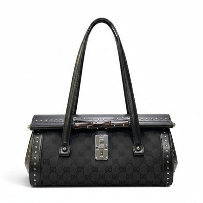 Gucci Tom Ford Era Studded Bamboo Bag Black